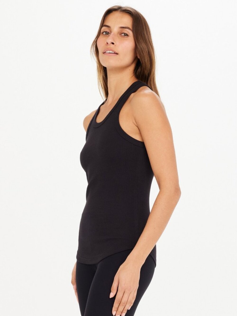 Frankie Rib Tank-black